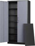 Letaya Metal Garage Storage Cabinets with Lock-72 Tall Tool Organizer Steel Lockers