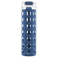 Ello Syndicate BPA-Free Glass Water Bottle with Flip Lid, Bold Blue, 20 oz.
