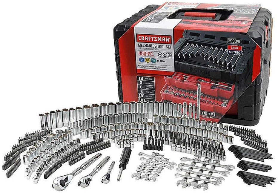 Craftsman 450-Piece Mechanics Tool Set, Ratchet Socket Hand Wrench Toolset