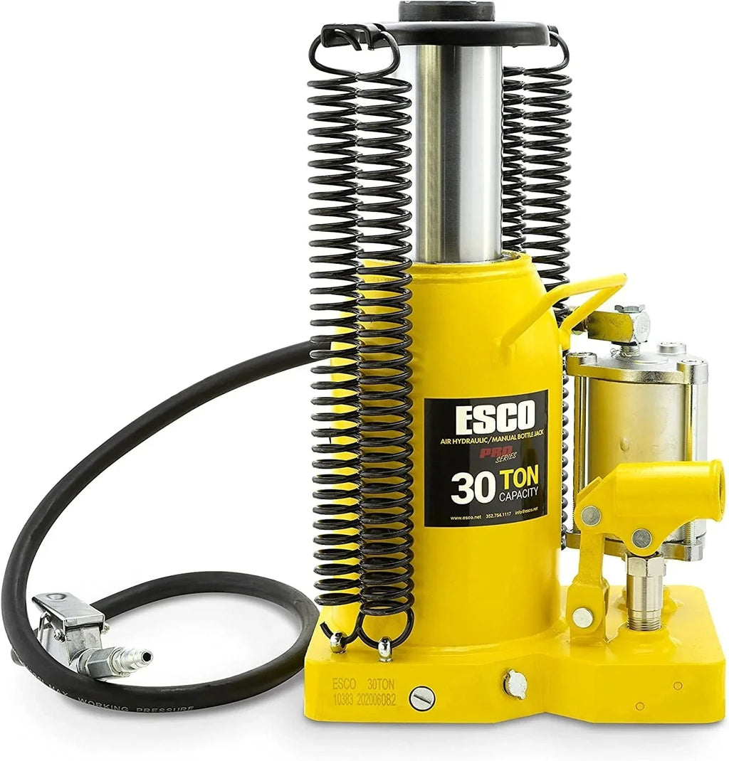 ESCO 30 Ton Pro Series Air Hydraulic Bottle Jack – Heavy Duty Lifting for Automotive and Industrial Use