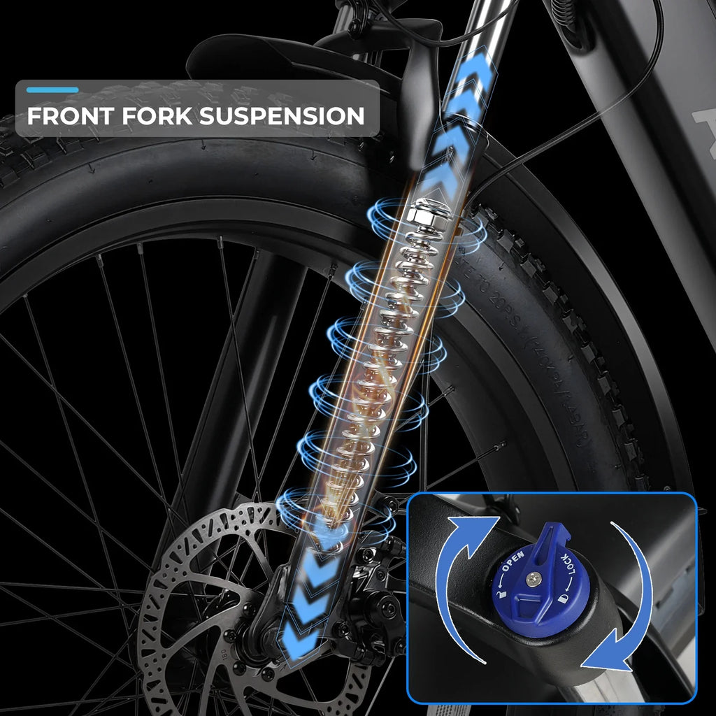 ANCHEER Electric Bike for Adults Peak 1000W Electric Bicycle 48V 15AH Battery Electric Bike 26" x 4.0" Fat Tire