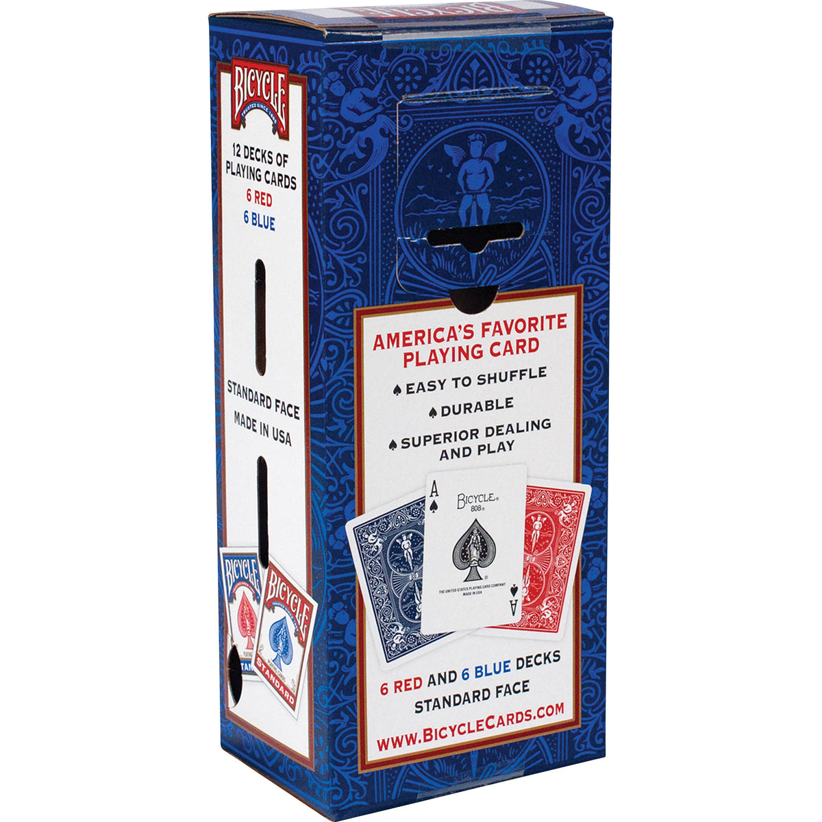 Bicycle Standard Playing Cards, 12 Red and Blue Decks
