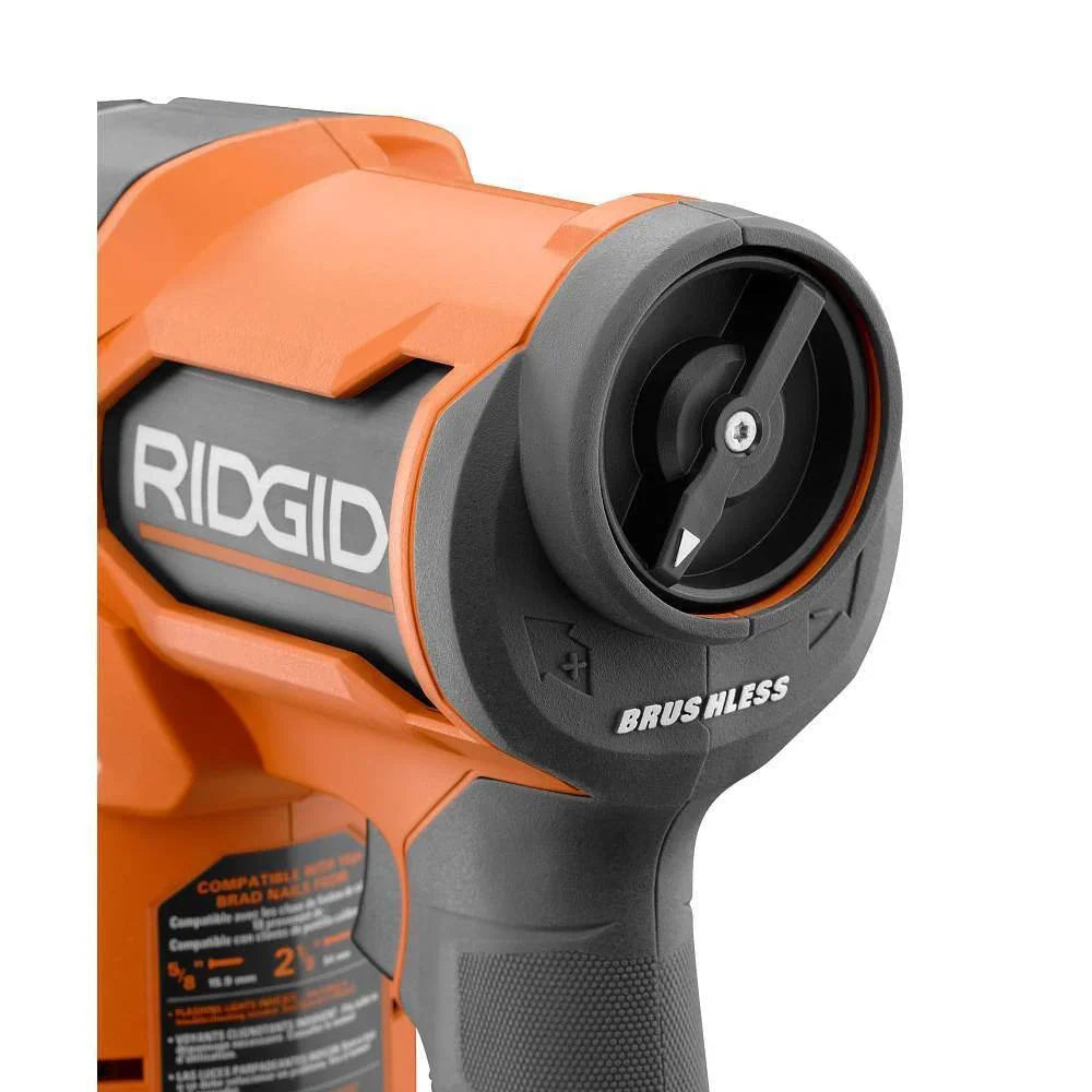 RIDGID 18V Brushless Cordless Nailer Combo Kit with Brad & Finish Nailers, Battery & Charger