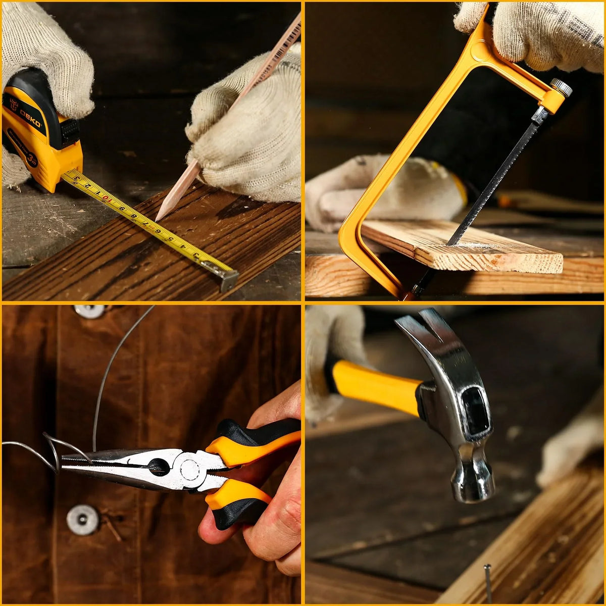 Tool Kit Box Drill Set: DEKOPRO Home Mechanic Toolbox with 12V Power Cordless Drill