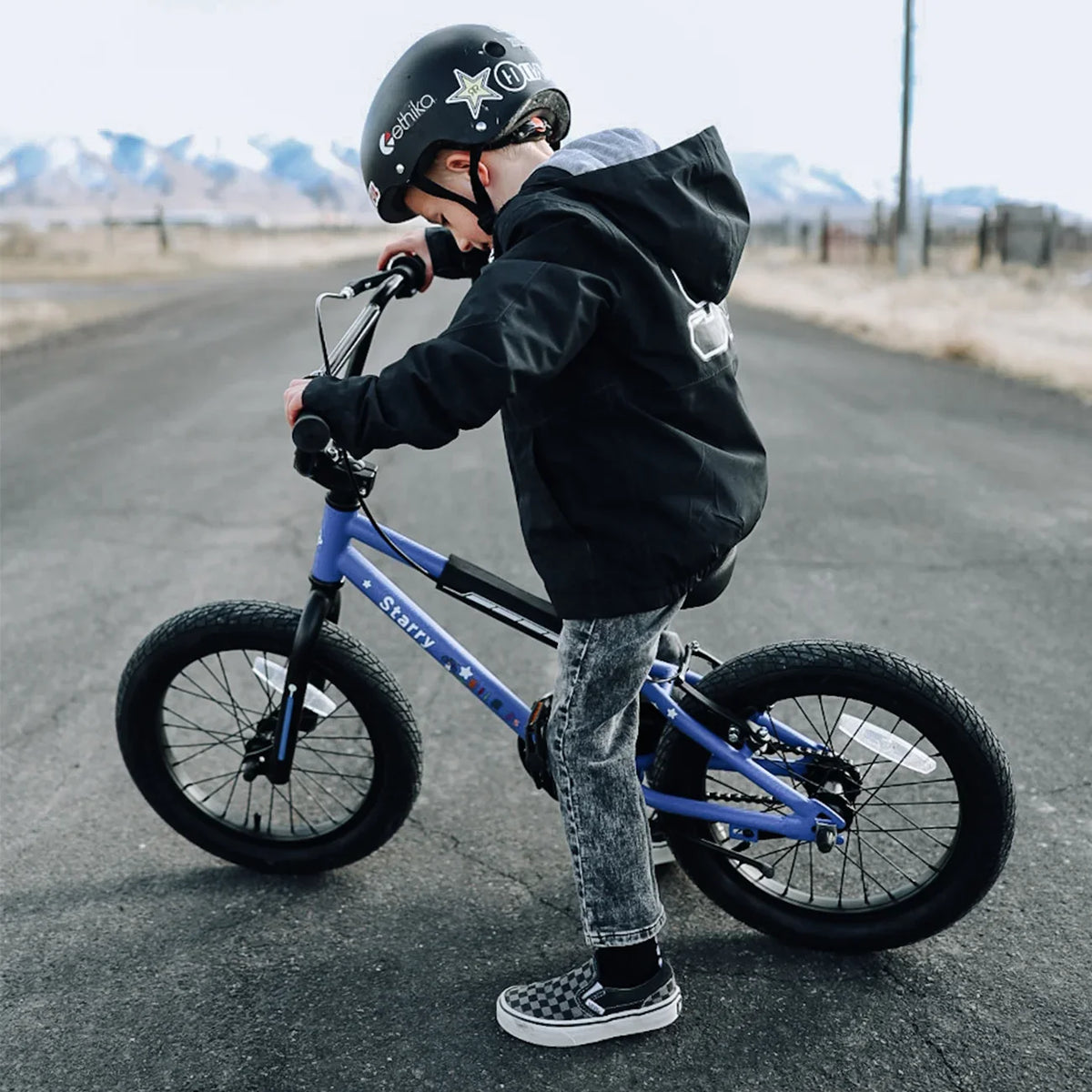 Glerc 14 Inch Little Kids Bike BMX Style Bicycle with Training Wheels Coaster Brake for 3 4 5 Years Old Boys Girls, Blue