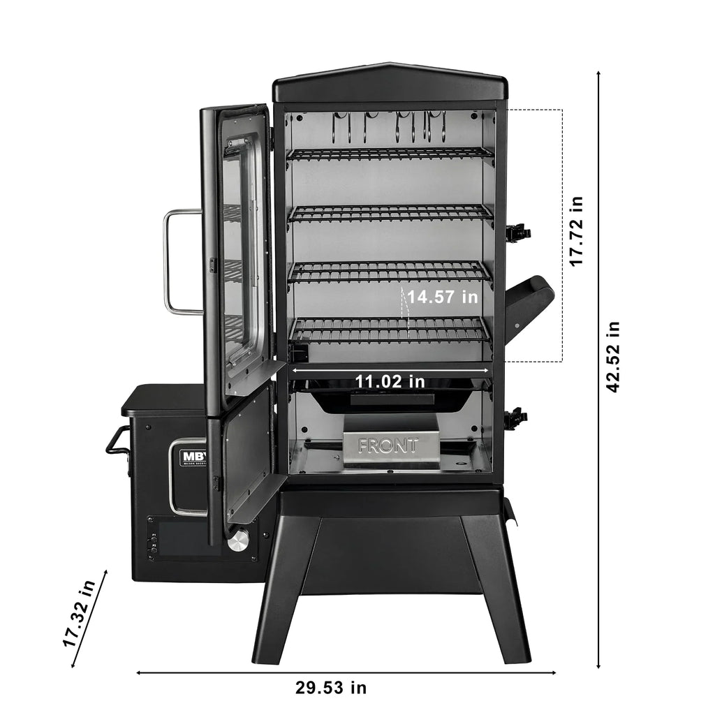 Vertical Electric Pellet Smoker Grill with Cover, 616 Sq in Cooking Area, LED Temperature Control, Meat Probe, Outdoor BBQ Smoker for Steak, Ribs, Fish & Vegetables