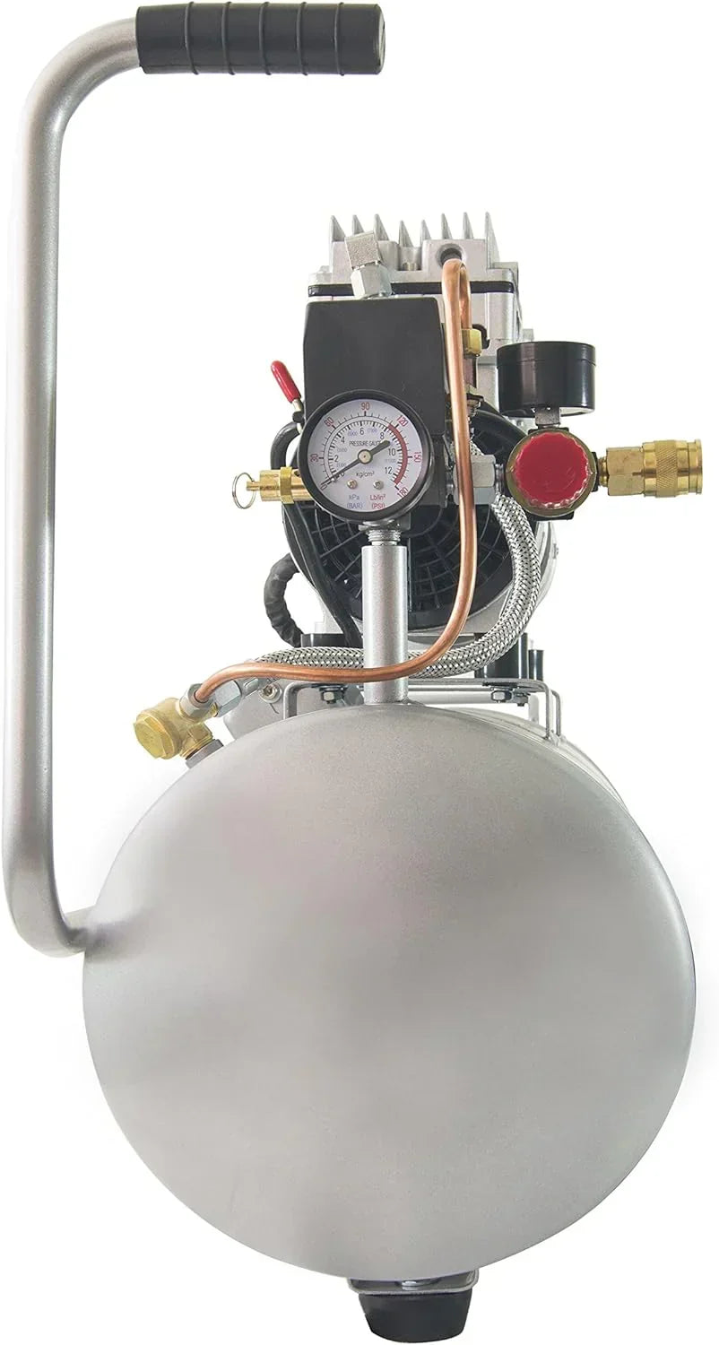 Air Tools 8010 Ultra Quiet Oil-Free Air Compressor, 1.0 HP, 8 Gallon, 120 PSI, 60 dB Noise Level