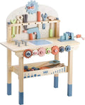 Kids Tool Bench Workshop Workbench with Tool Set Wooden Construction Workbench