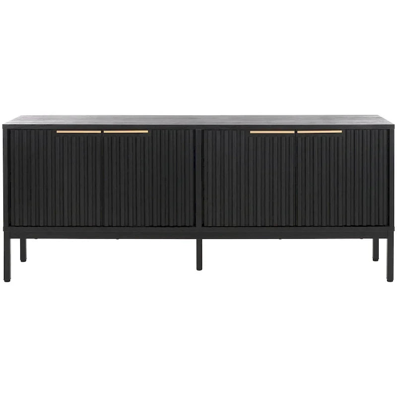SAFAVIEH Deandra 4-Door Media Stand for Entertainment - Accommodates Up to 65-Inch Flat Screen TV - Dimensions: 60.8" W x 17.7" D x 24.6" H