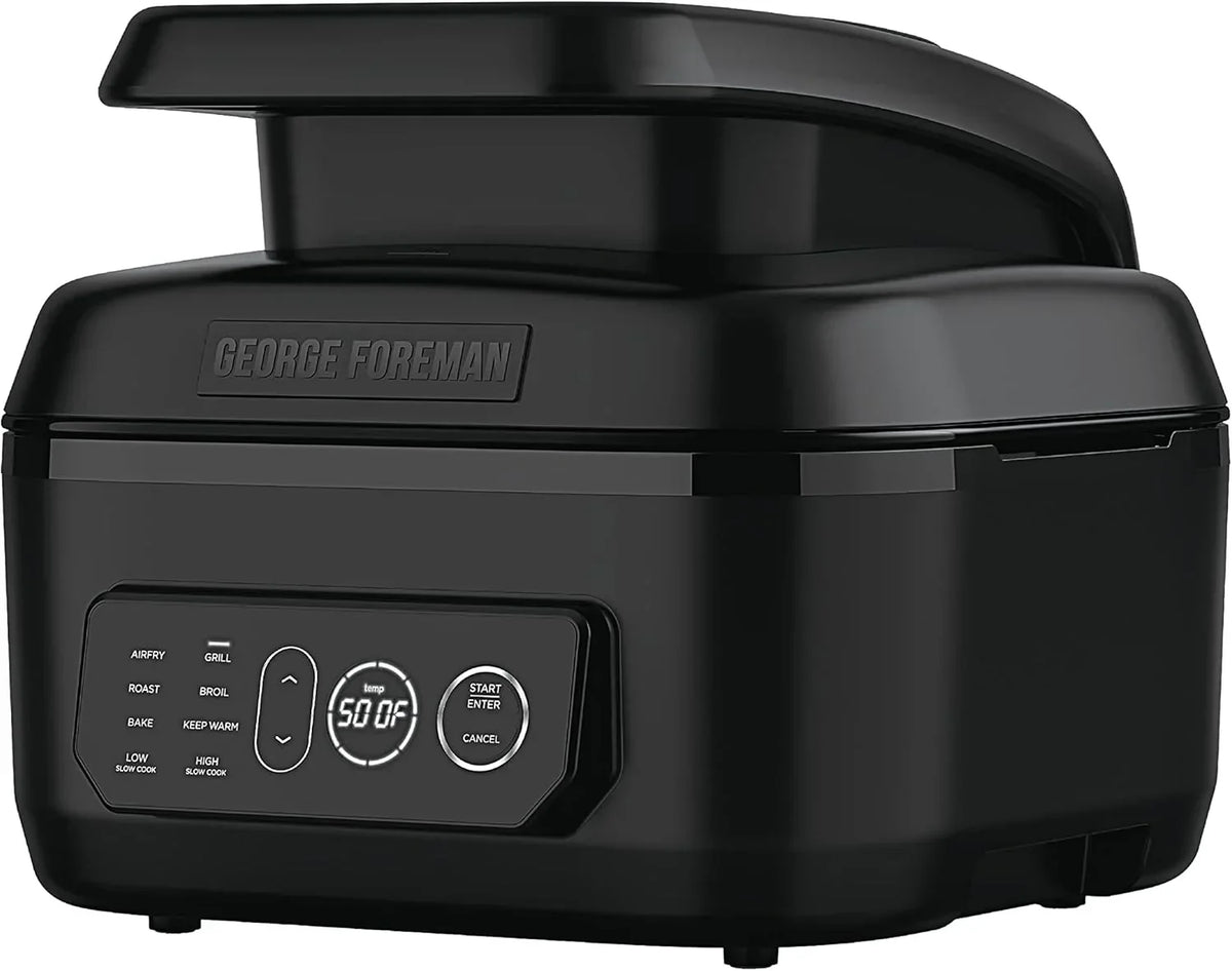 George Foreman Beyond Grill–7-in-1 Electric Indoor Grill with Air Fry Technology, MCAFD800D, Black, Large