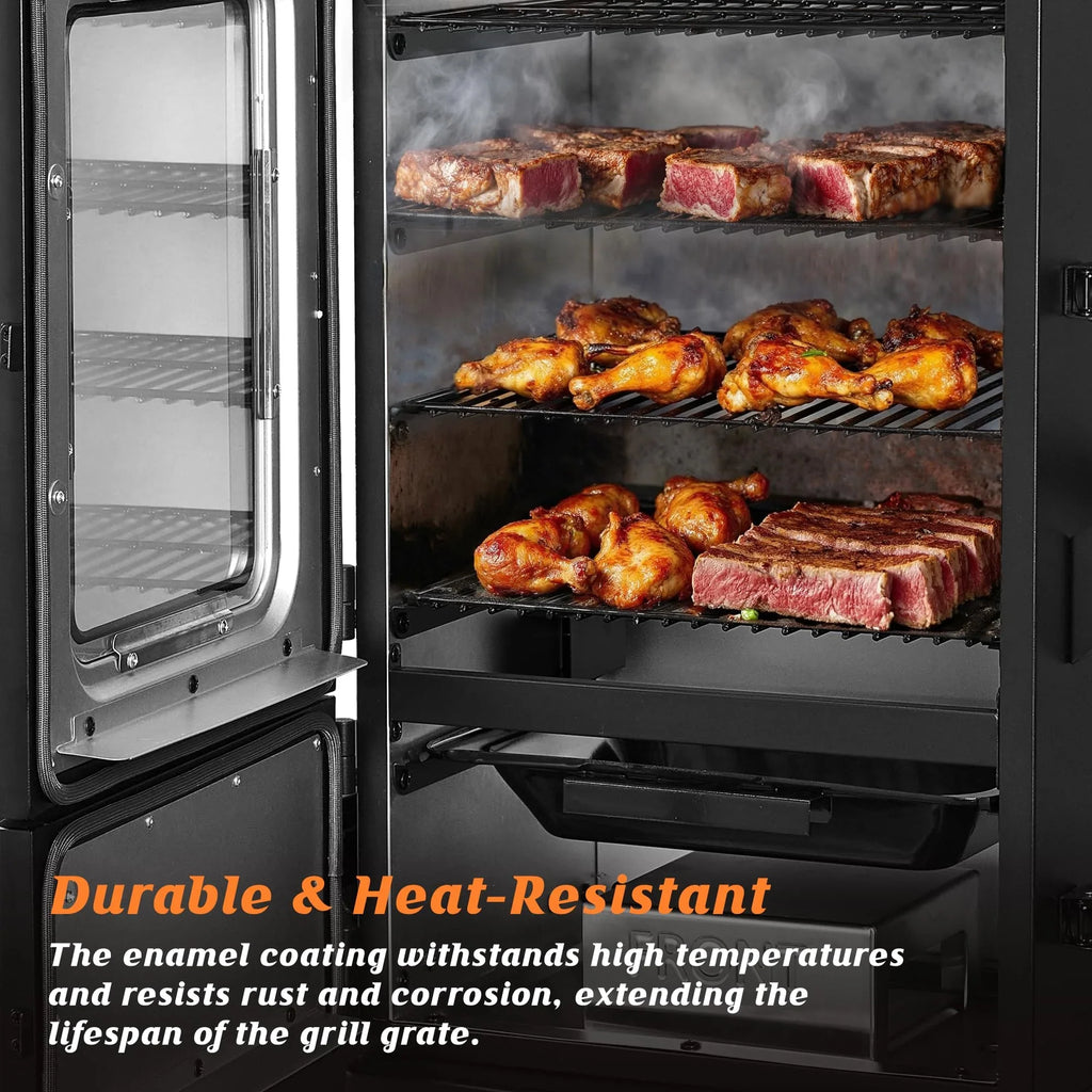 Vertical Electric Pellet Smoker Grill with Cover, 616 Sq in Cooking Area, LED Temperature Control, Meat Probe, Outdoor BBQ Smoker for Steak, Ribs, Fish & Vegetables