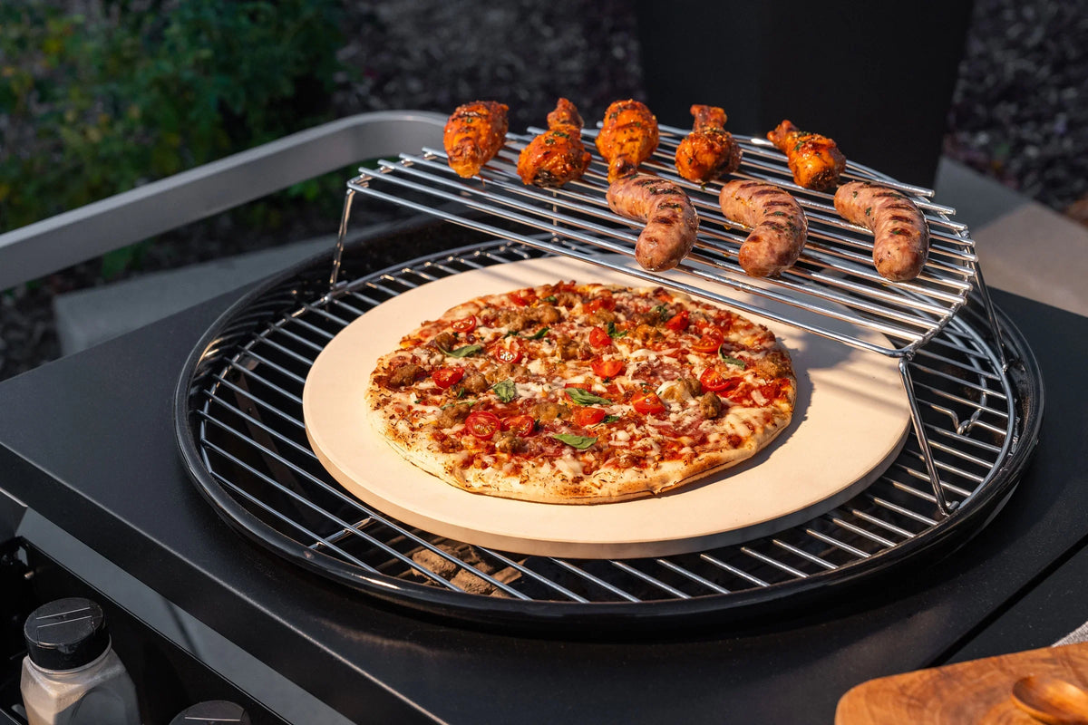 Expert Grill Kettle Cart with Pizza Accessories and Warming Rack
