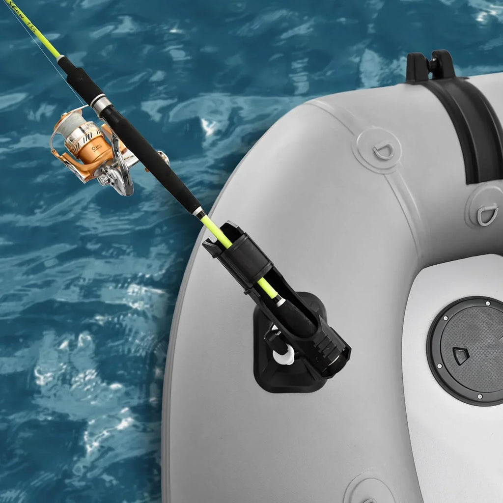Inflatable Boat | Yacht Dinghy Tender Raft | Multi Person Fishing Boat | Aluminum Floor Oars | Fishing Rod Holders | Heavy-Duty PVC | 2024 Model |