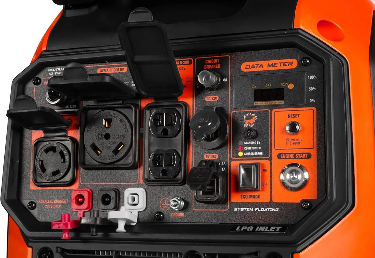 6800W Dual Fuel Inverter Generator RV-Ready CO Watchdog