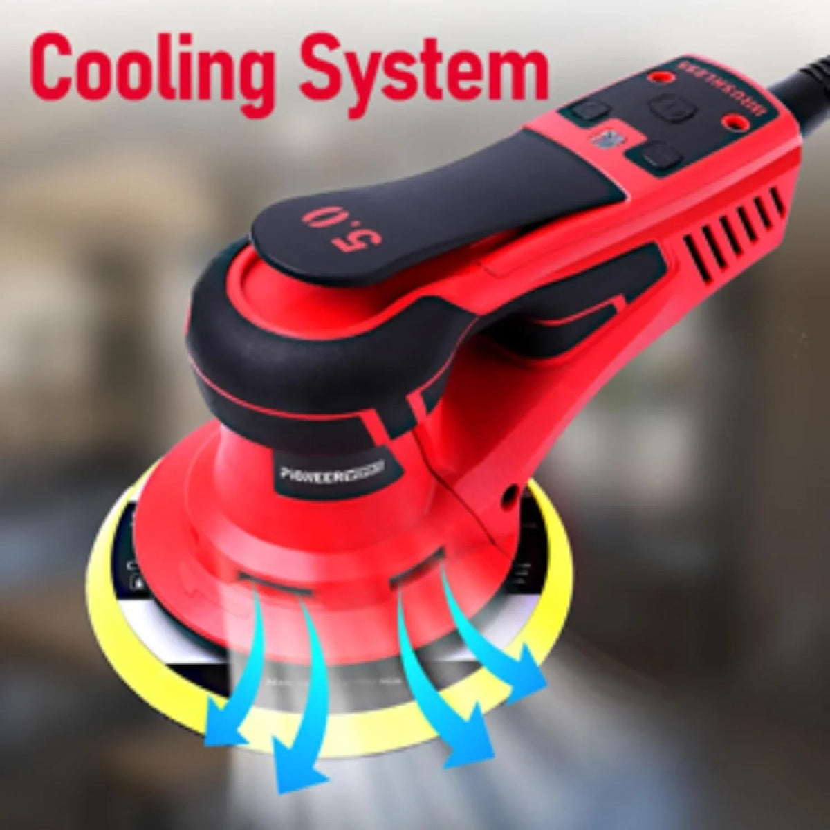 Electric Random Orbital Sander, Brushless Motor, Powerful 350W & Low Vibration Palm Sander, 10000 RPM Variable Speed, 6 - Inch for Woodworking, Polishing, Carpentry