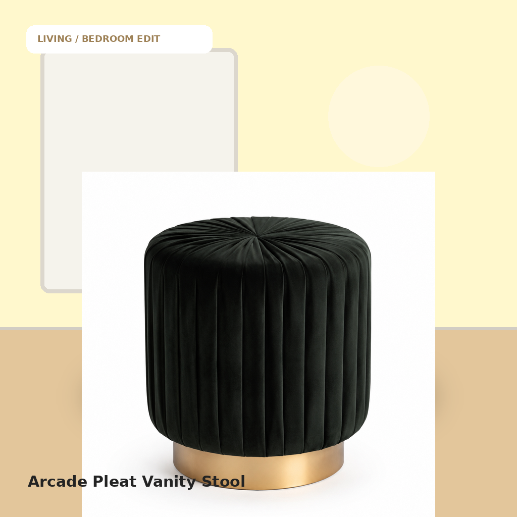 Arcade Pleat Vanity Stool