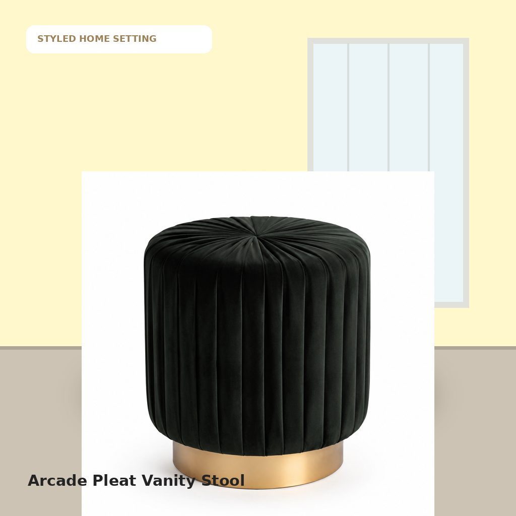 Arcade Pleat Vanity Stool