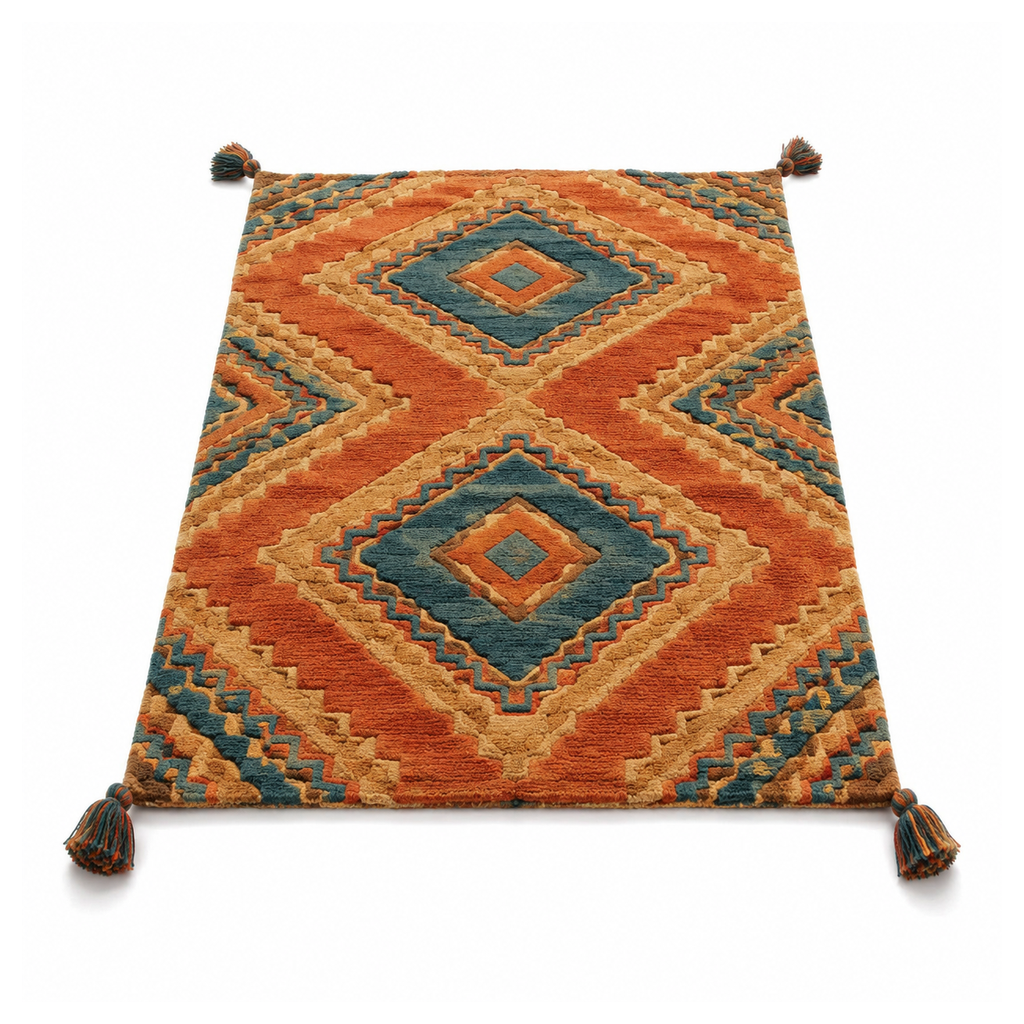 Atlas Diamond Tassel Rug