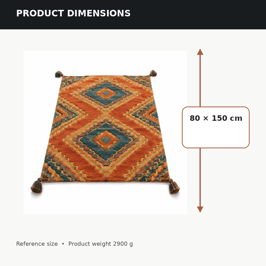 Atlas Diamond Tassel Rug
