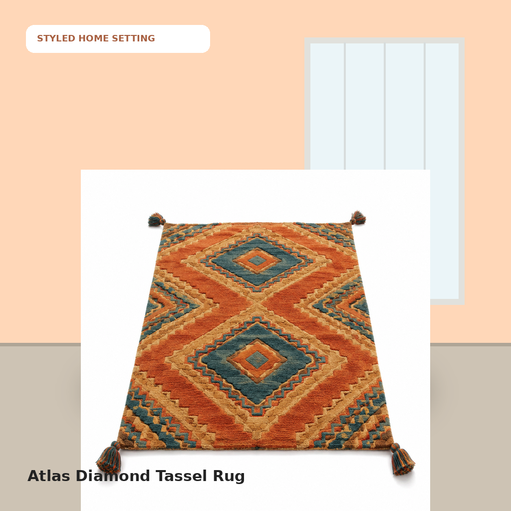 Atlas Diamond Tassel Rug