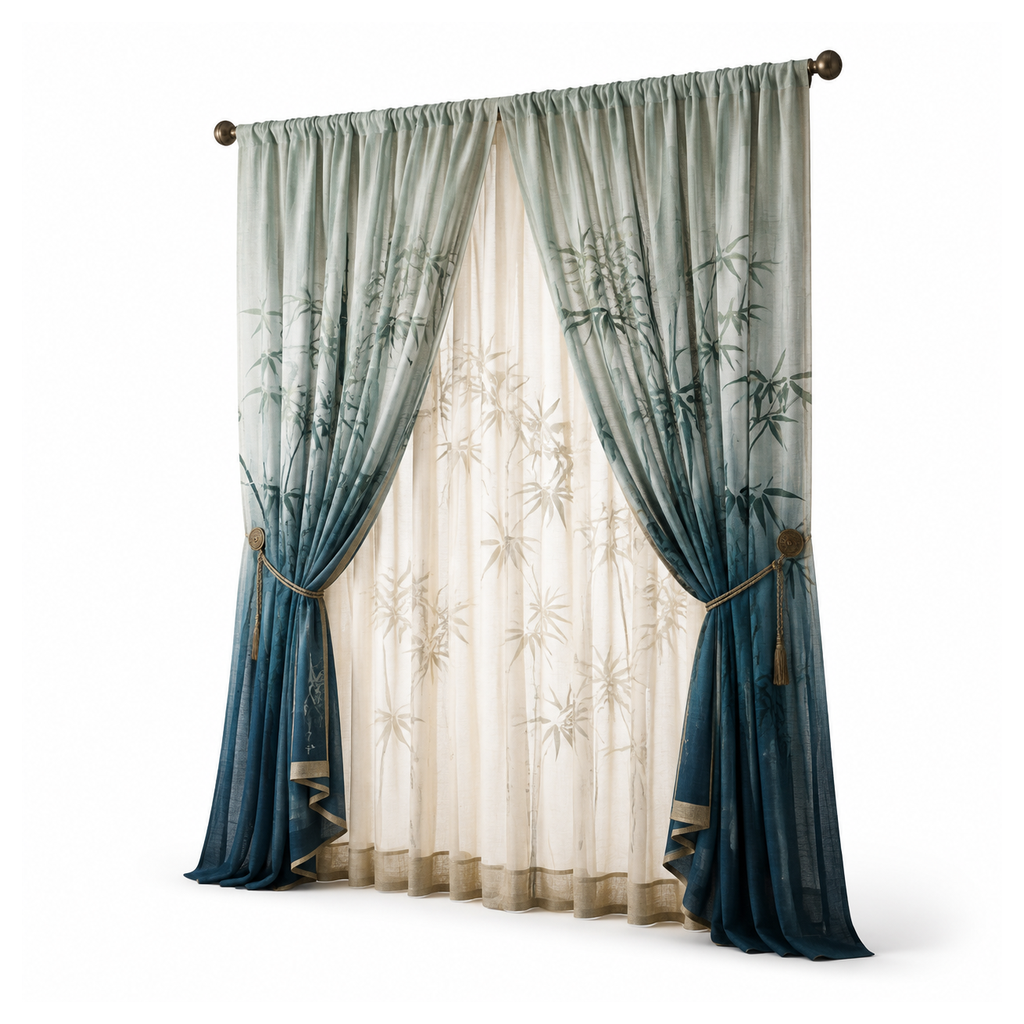 Bamboo Mist Layer Curtain