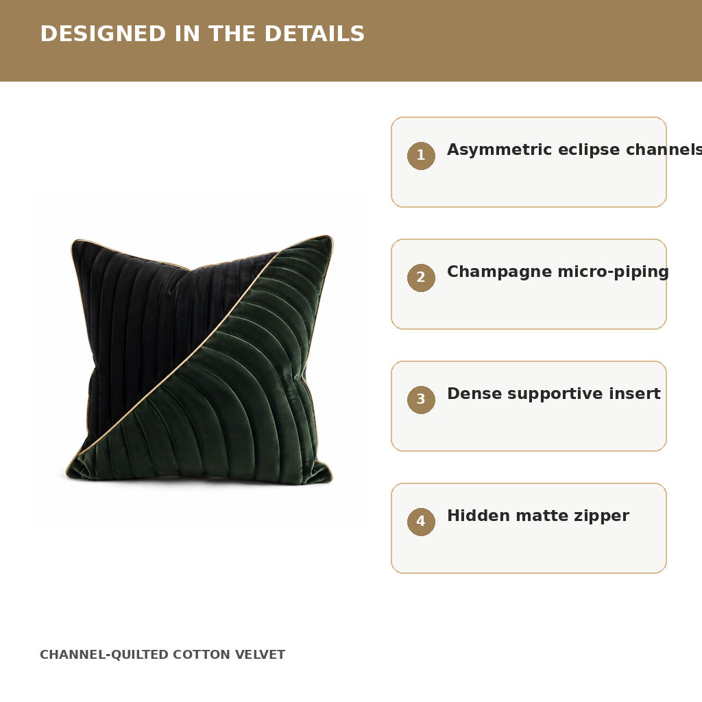 Eclipse Channel Velvet Cushion