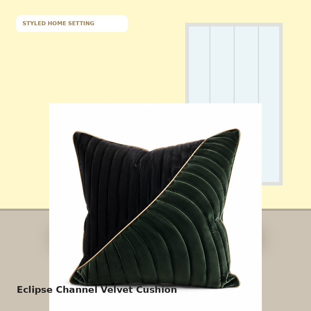 Eclipse Channel Velvet Cushion