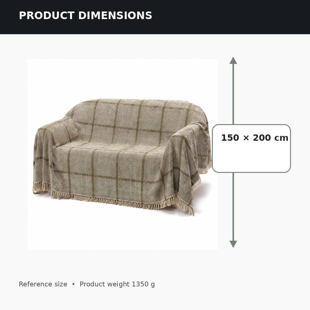 Moss Grid Sofa Throw