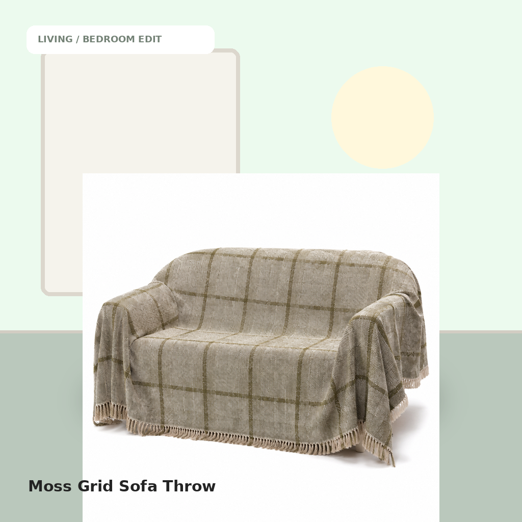 Moss Grid Sofa Throw