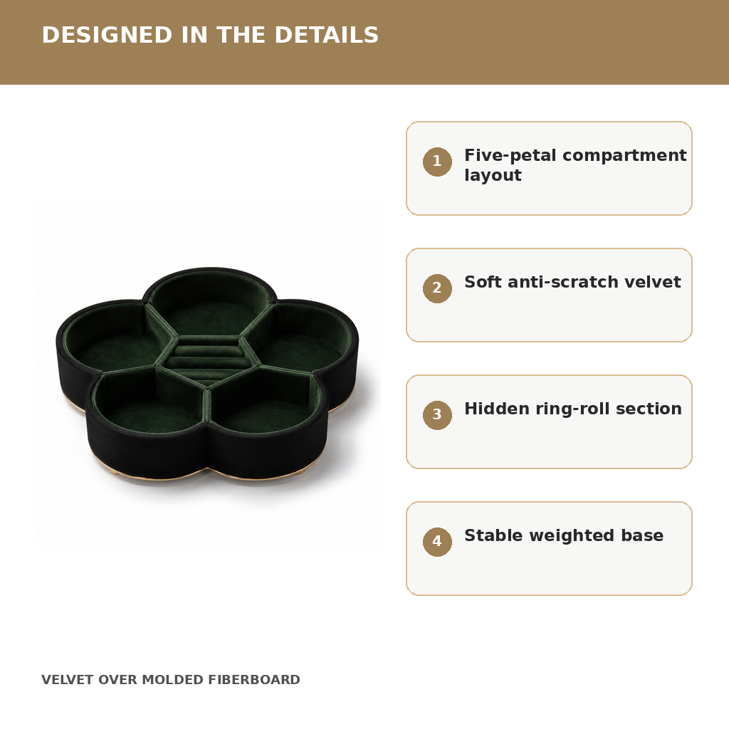 Noir Petal Jewelry Tray
