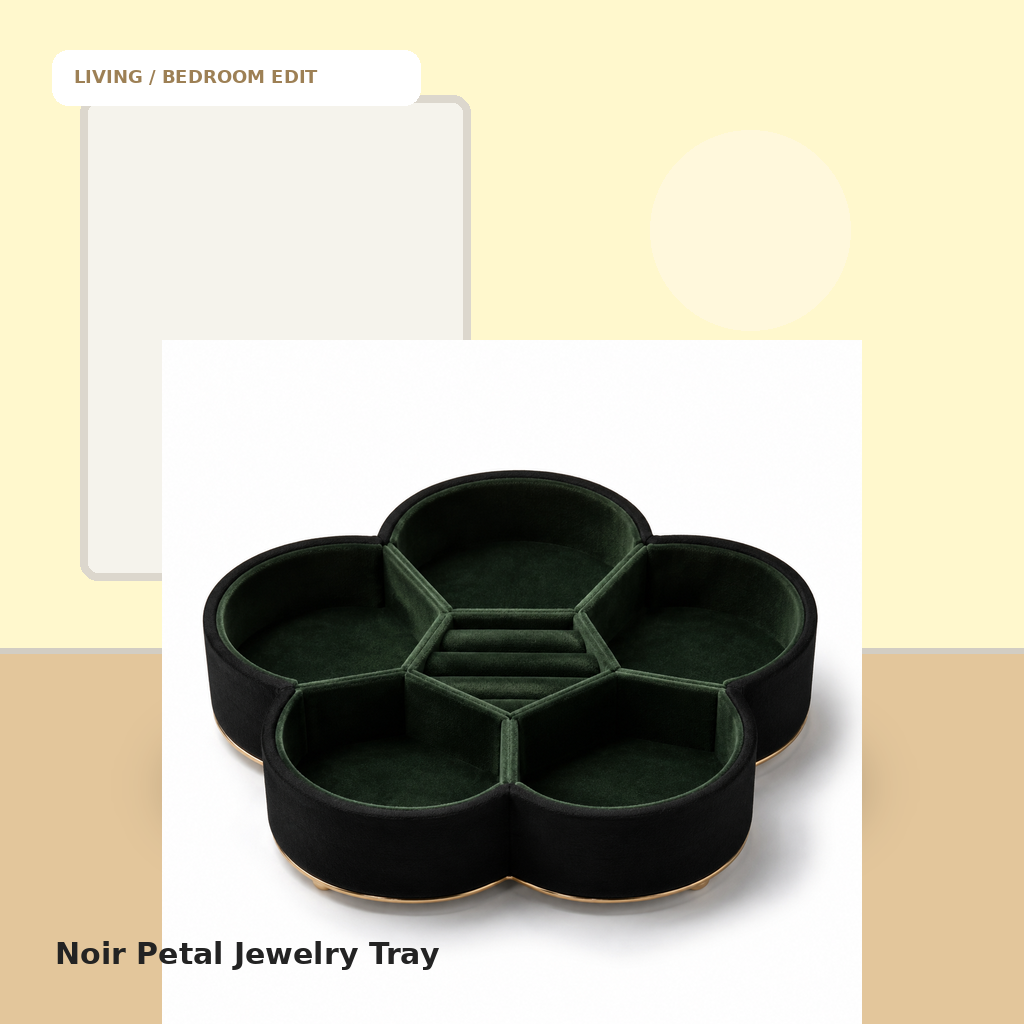 Noir Petal Jewelry Tray