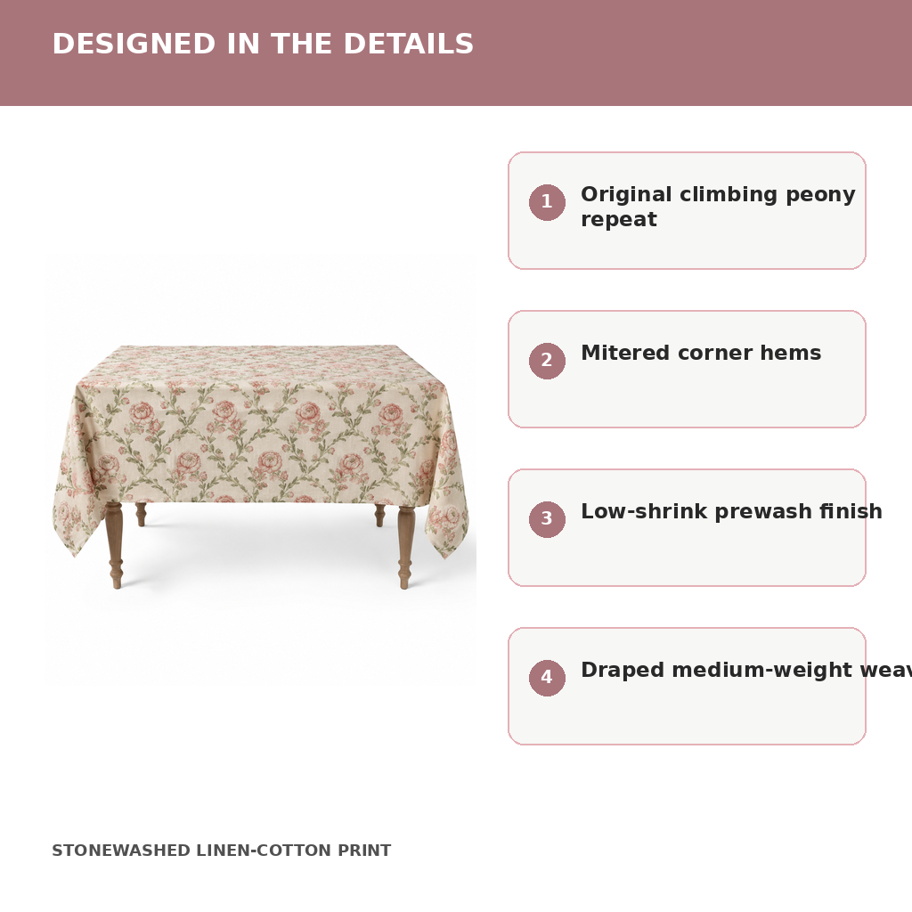 Peony Trellis Tablecloth
