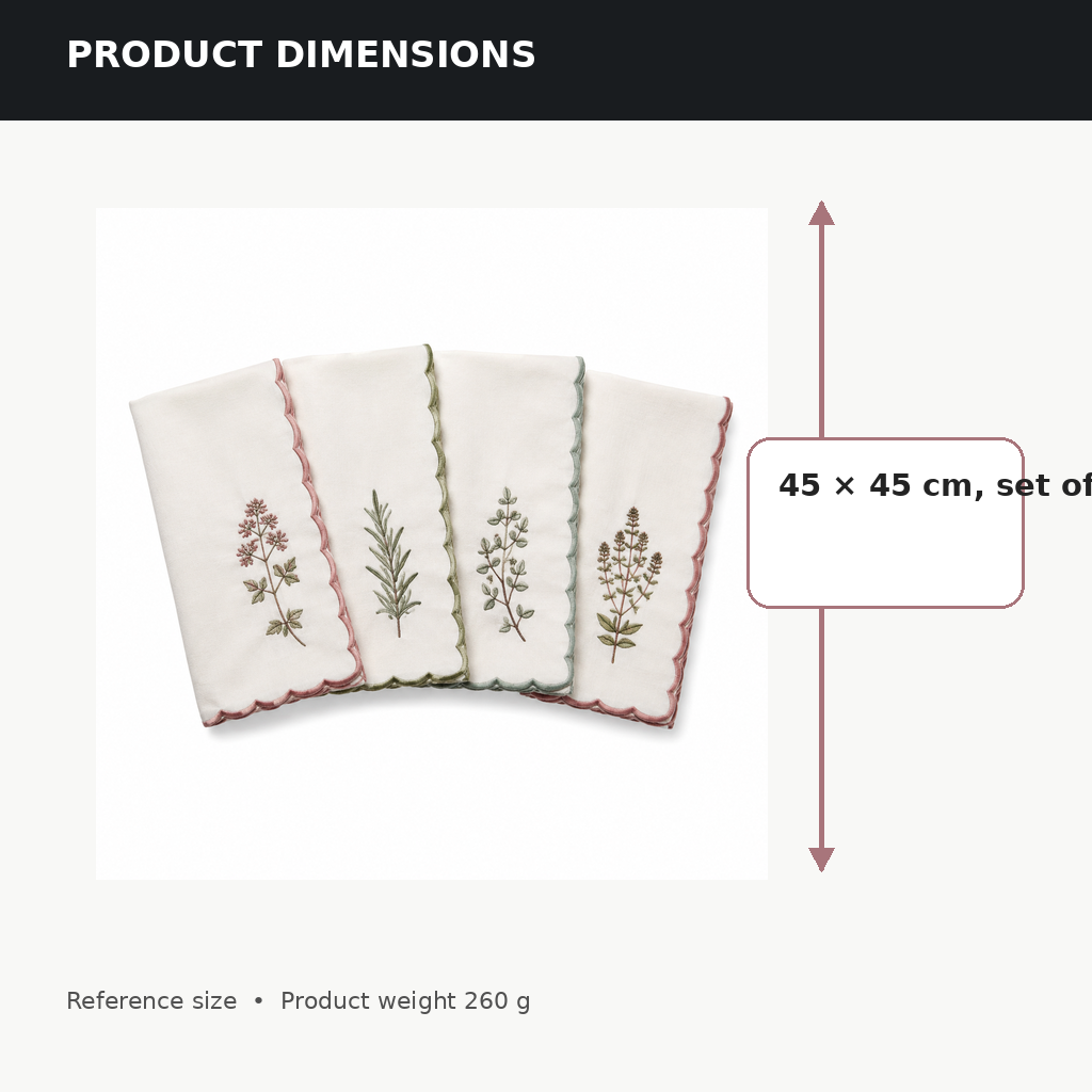 Scallop Herb Napkin Set