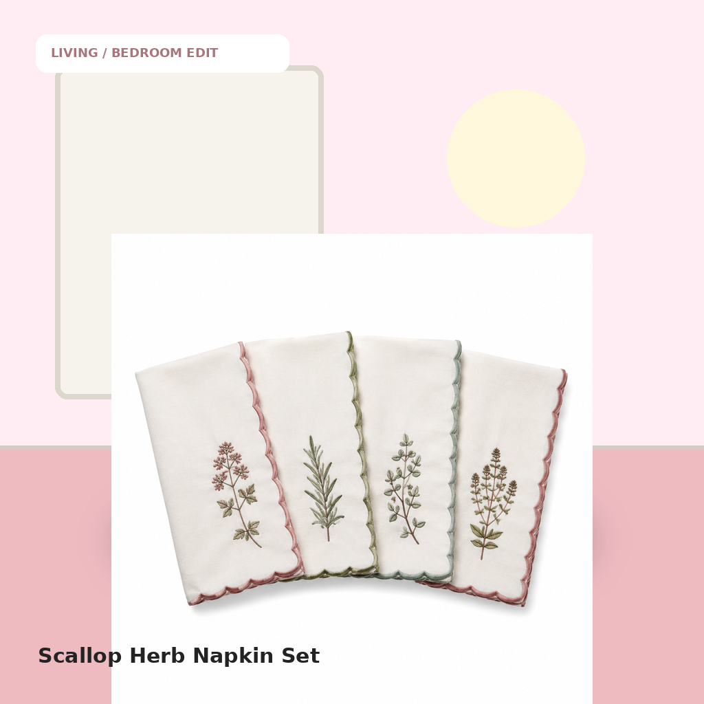 Scallop Herb Napkin Set