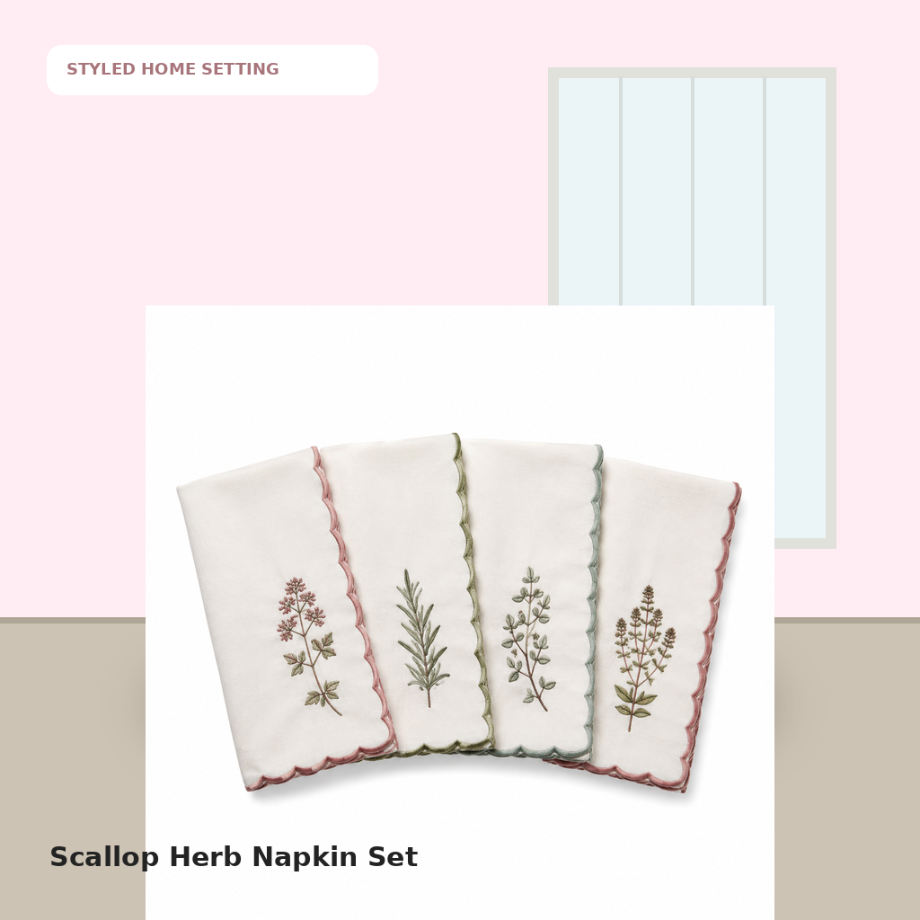 Scallop Herb Napkin Set