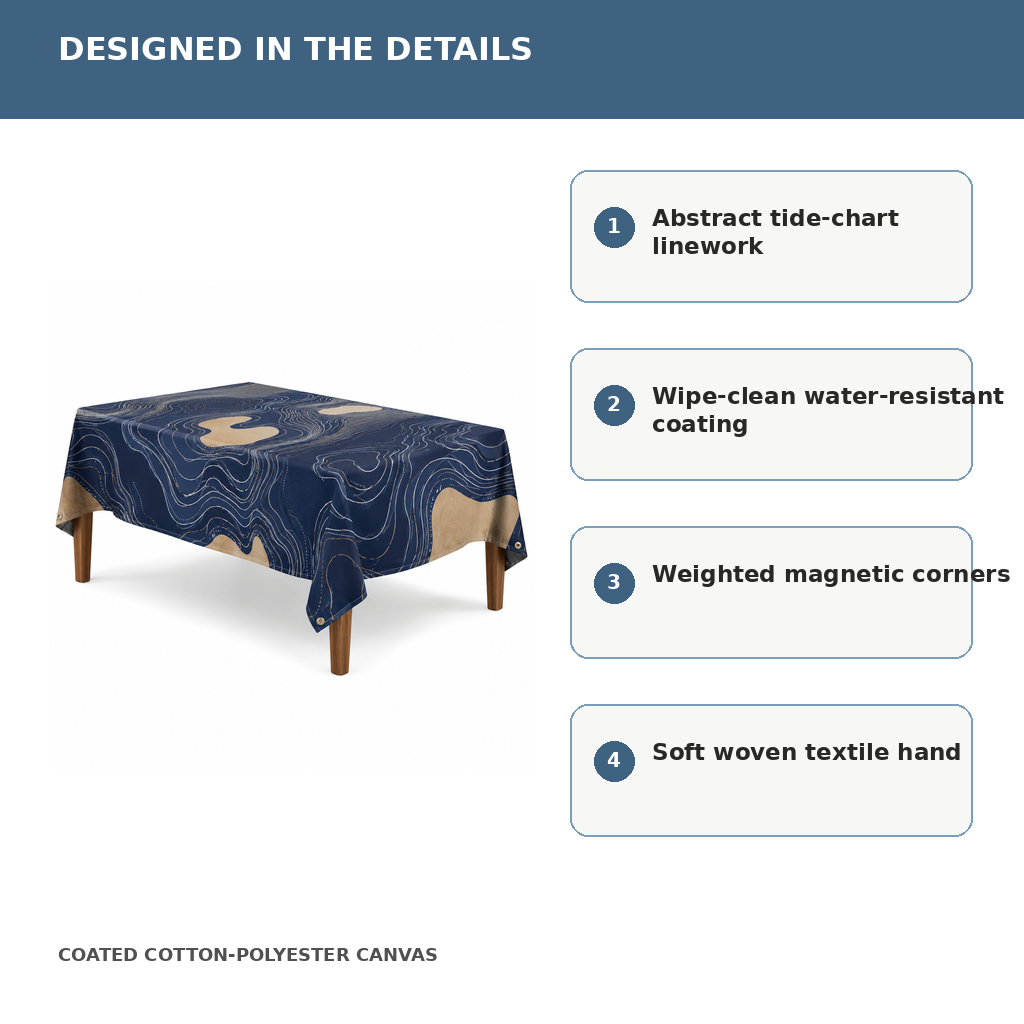 Tide Chart Outdoor Tablecloth