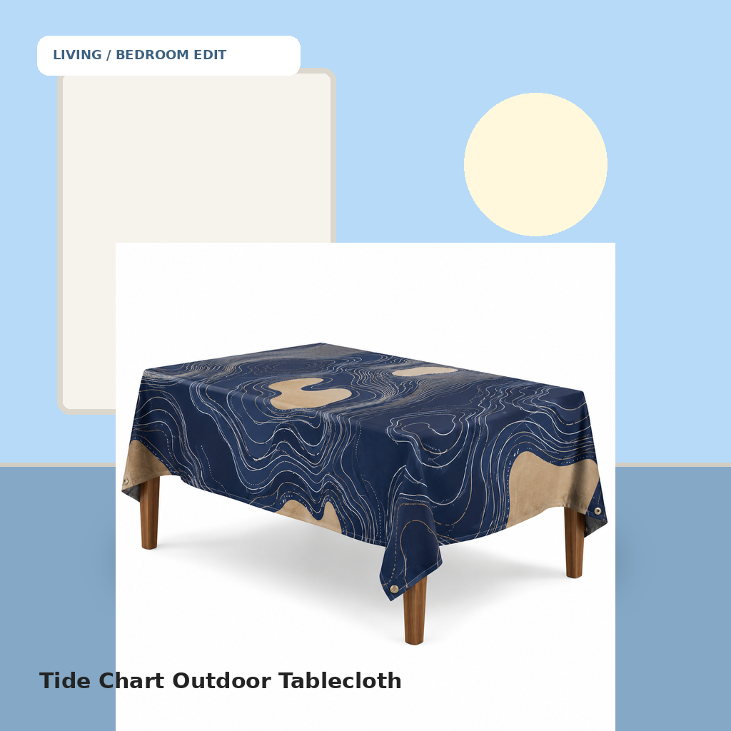 Tide Chart Outdoor Tablecloth