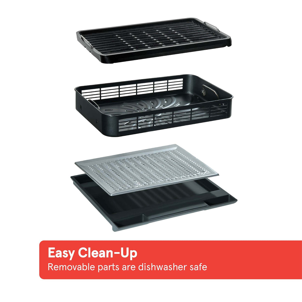 FoodStation Indoor Smokeless Grill with Guided Cooking. Black