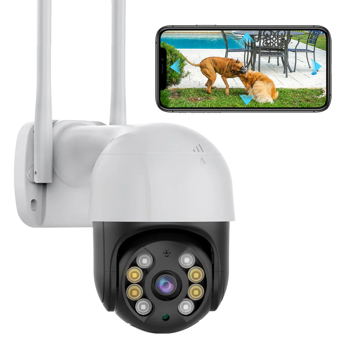 A8 White PTZ 1080P Smart Security Camera