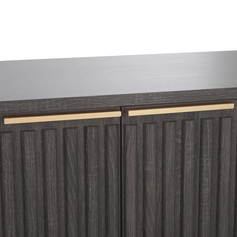 SAFAVIEH Deandra 4-Door Media Stand for Entertainment - Accommodates Up to 65-Inch Flat Screen TV - Dimensions: 60.8" W x 17.7" D x 24.6" H