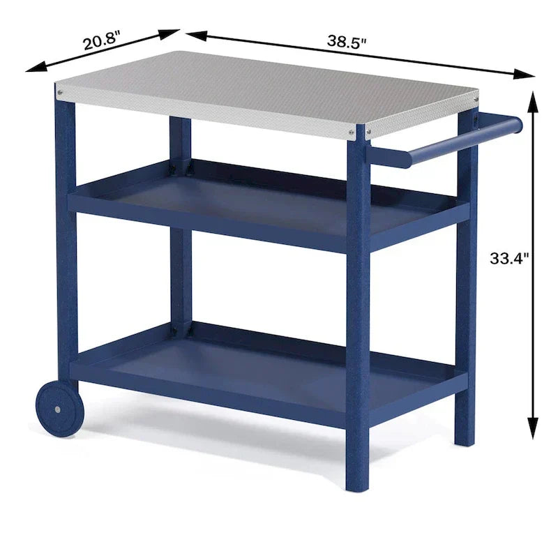 Portable Kitchen Island Grill Cart for Patios