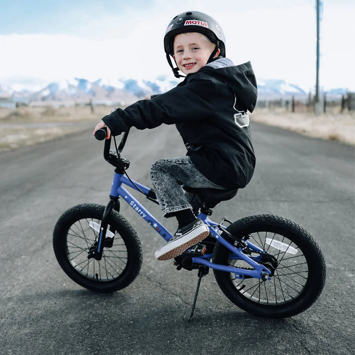 Glerc 14 Inch Little Kids Bike BMX Style Bicycle with Training Wheels Coaster Brake for 3 4 5 Years Old Boys Girls, Blue