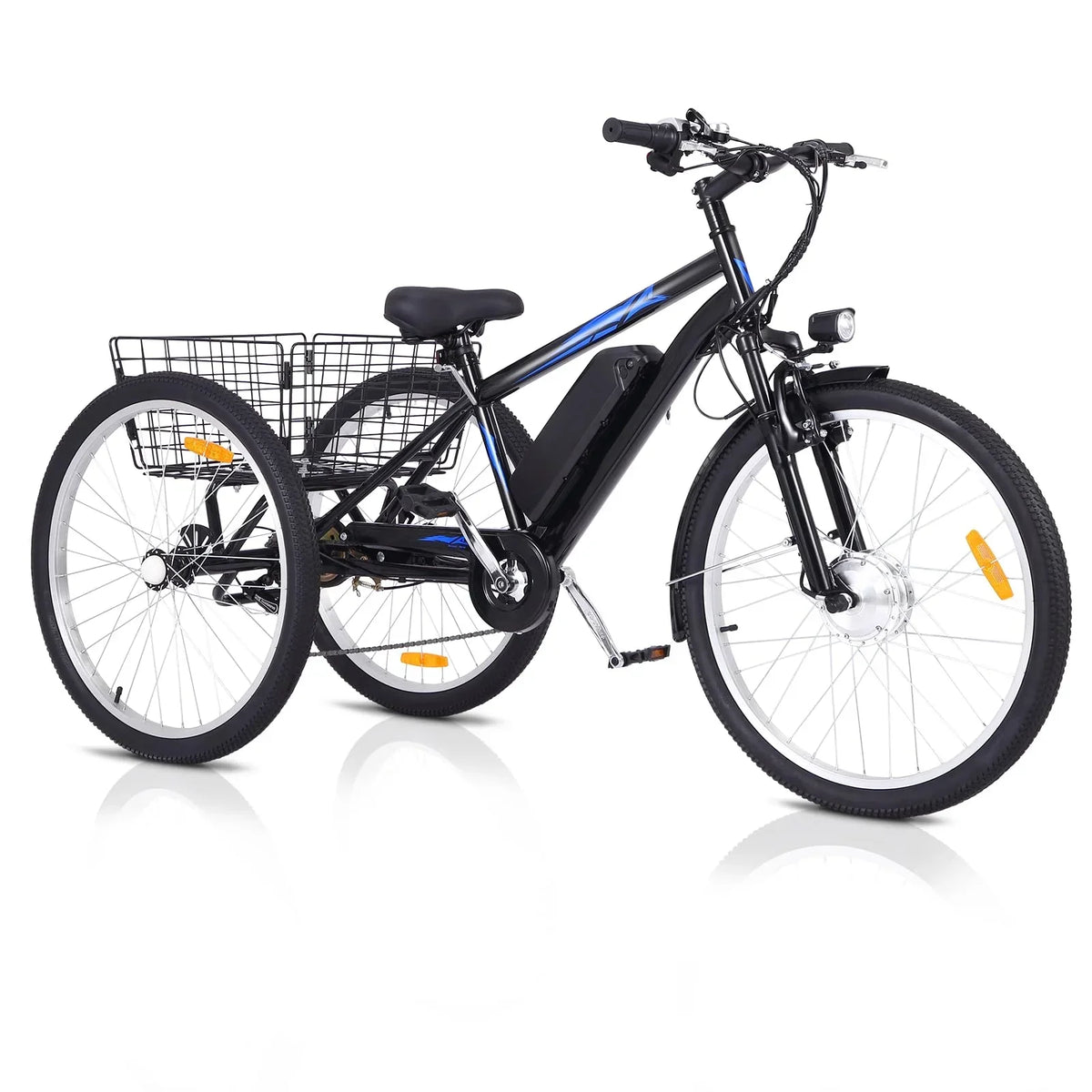Garvee 3 Wheel Electric Bicycle for Men Women, 350W Motor Electric Tricycle for Adults, 26" Fat Tire Motorized Bicycle w/ 36V 10Ah Removable Battery, 7 Speed Electric Trike up to 50+ Miles, 3 Modes