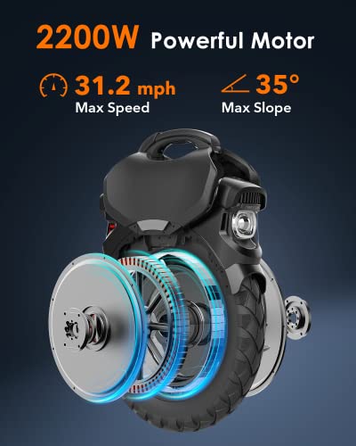 INMOTION V11 Electric Unicycle - 18 Inch Self-Balancing Monowheel, Equipped with 3.35'' Air Suspension