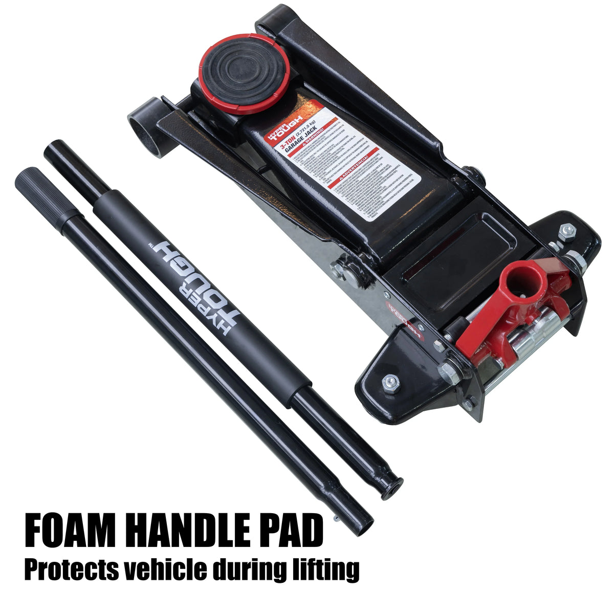 Hyper Tough 3 Ton Floor Jack with Dual Pump - Black