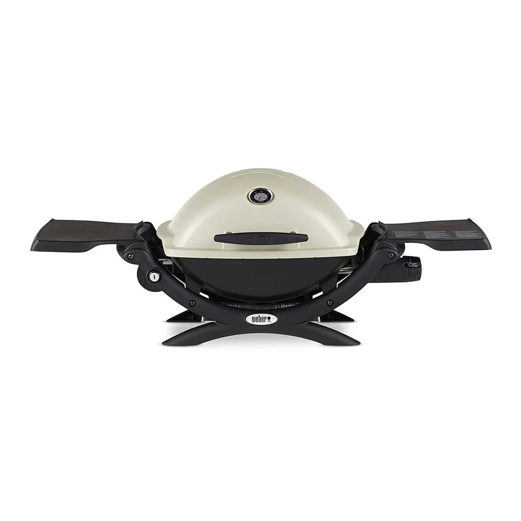 Weber Q1200 Liquid Propane Grill (Titanium) with Portable Cart Bundle