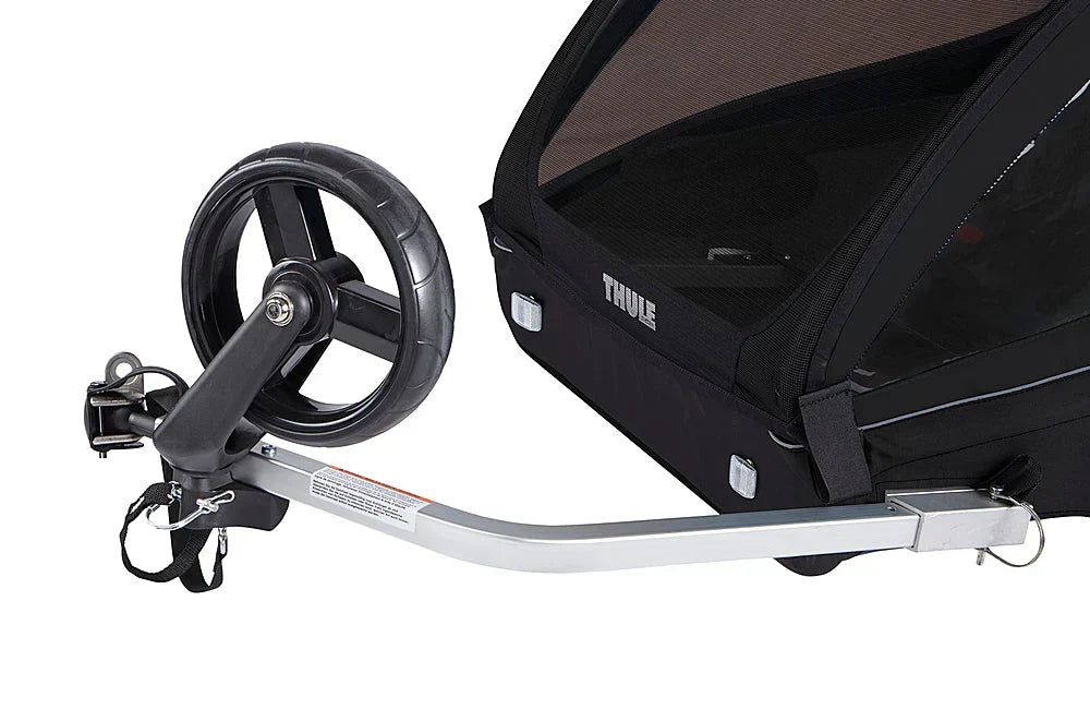 2-Seat Bicycle Trailer and Stroller – Black