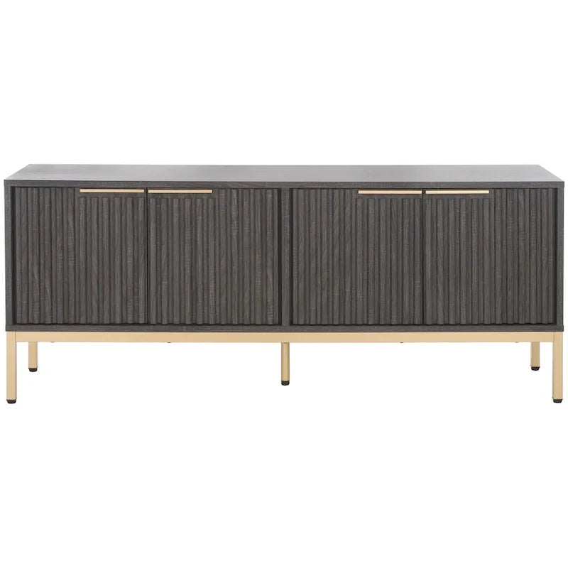 SAFAVIEH Deandra 4-Door Media Stand for Entertainment - Accommodates Up to 65-Inch Flat Screen TV - Dimensions: 60.8" W x 17.7" D x 24.6" H