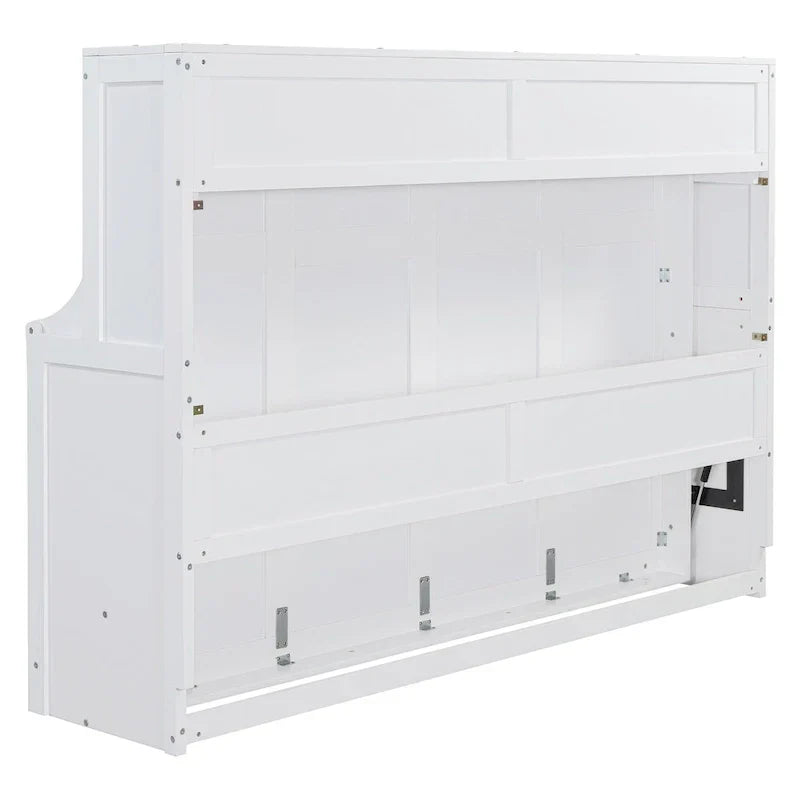 Queen/Full Size Murphy Bed with Hydraulic Lift and Integrated Desk Design