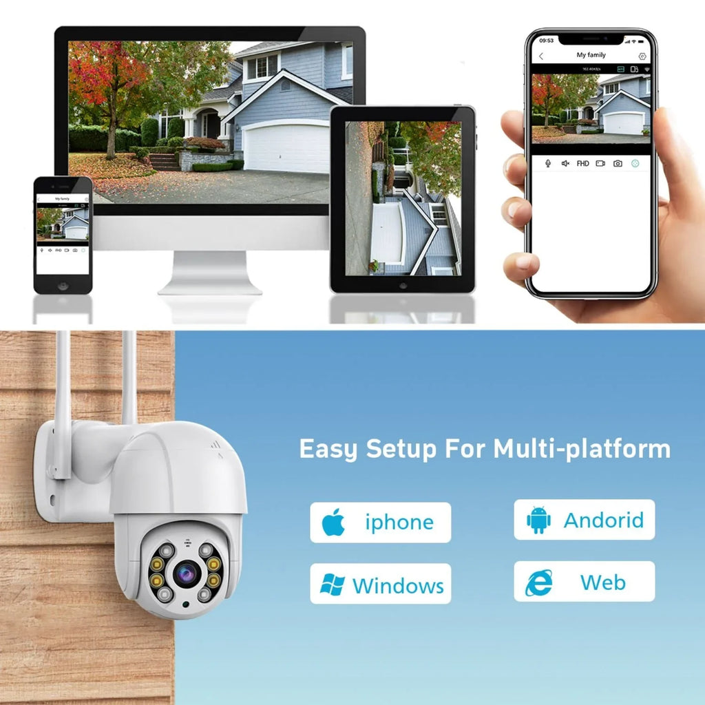 A8 White PTZ 1080P Smart Security Camera